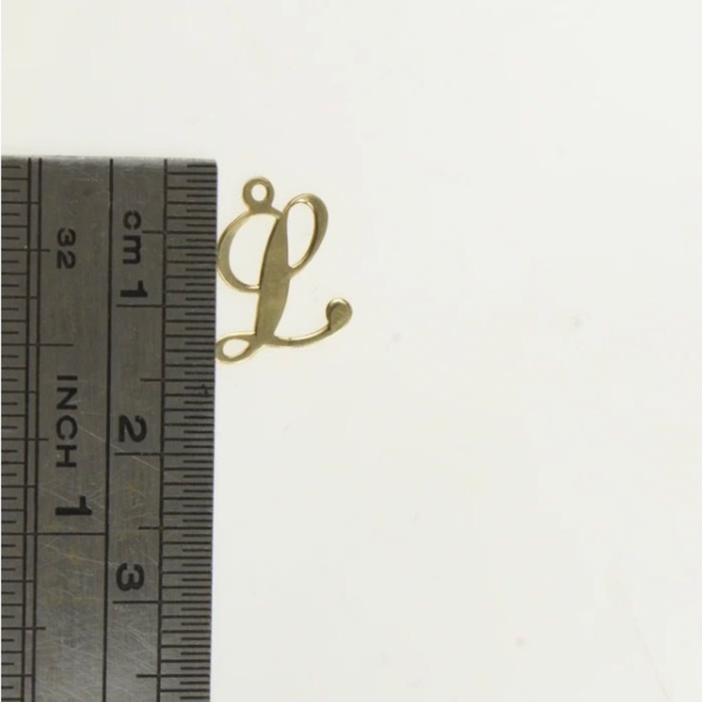 Vintage 14k Gold Small Script Initial L Charm Pen… - image 2